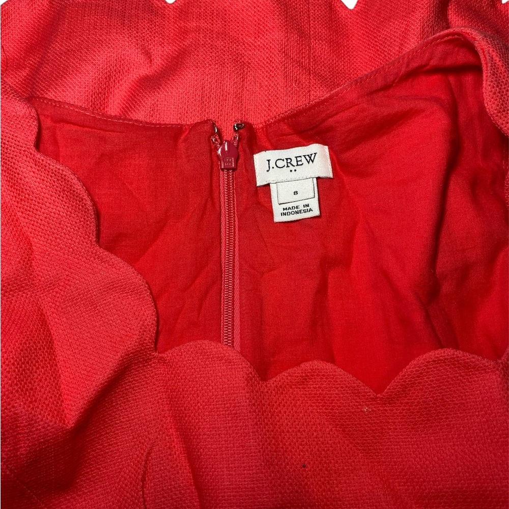 J. Crew Vibrant Red Scalloped Dress